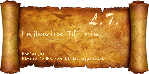 Lejbovics Tíria névjegykártya